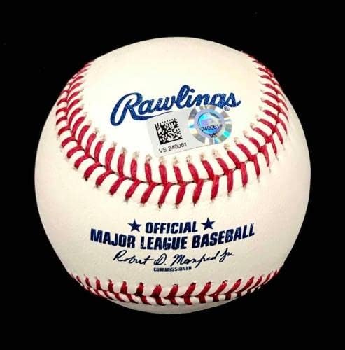 Играта на топка с лазерно гравиран и автограф Майк Пъстърва LE # /10 Бейзболни топки с голографическими автографи ~ MLB