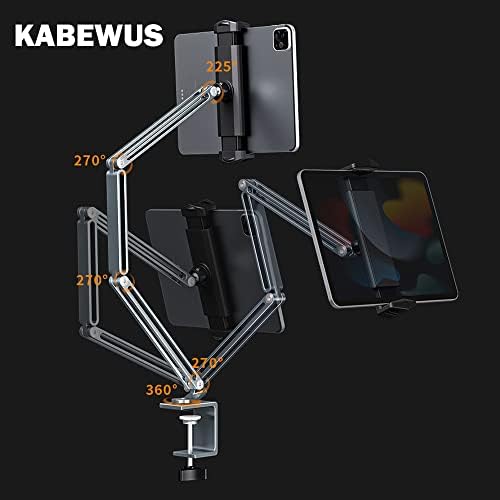 Поставка за таблет KABEWUS Регулируема Многоугольная 5-Axial шарнирно окачване Сгъваема Ръка на Робот От Алуминиева Сплав, Поставка за таблет, Видео Стена, Горната докин?