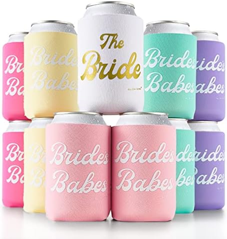 Ръкави за кутии за моминско парти BRIDE'S BABES - 11 Опаковки, Изолирани Неопреновых Притежателите на напитки за Обикновените Кутии-Бутилки | Бижута, Аксесоари и Сувенири (