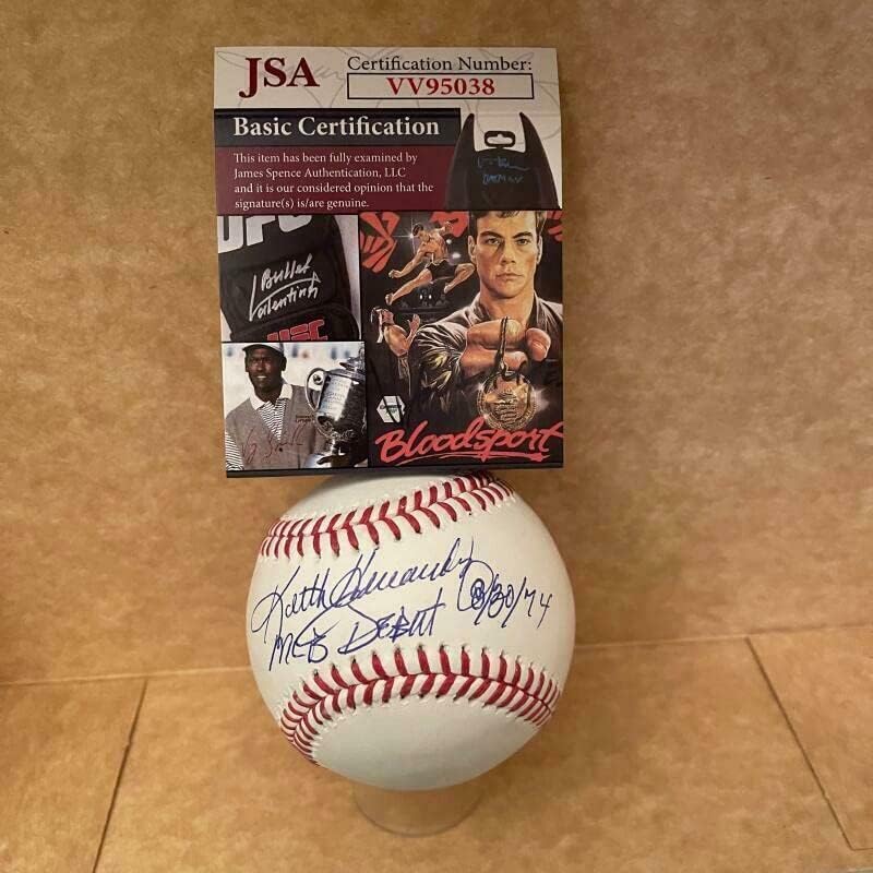 Дебют Кит Ернандес в Мейджър лийг бейзбол 8/30/74 С Автограф Ml Baseball Jsa Vv95038 - Бейзболни топки с автографи