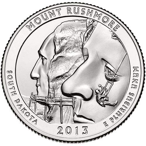 2013 P, D, S BU Национален мемориал на Планината Ръшмор NP Quarter Choice Комплект от 3 монети, Монетен двор