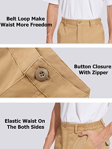 Мъжки Памучни Плоски Шорти TACVASEN Класически Намаляване на голф игрища, Ежедневни Панталони-карго с 7 джобове