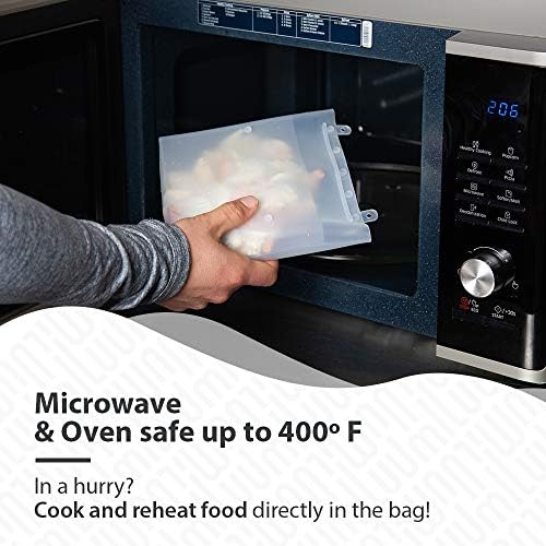 Непластиковый пакет Luumi - за Многократна употреба Сгъваеми опаковки от платинен силикон за съхранение на хранителни продукти за обяд и закуски - Може да се използва