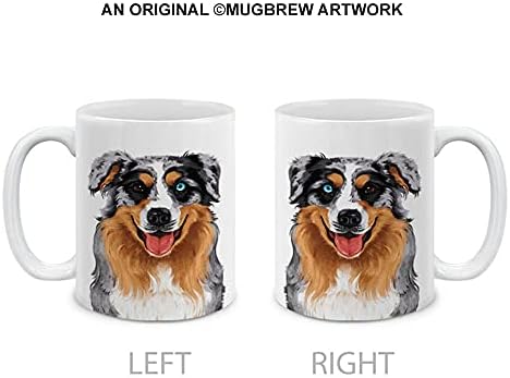 MUGBREW Сладко Merle Австралийска Овчарка Австралийската Куче Пълен Портрет на Керамични Кафеена Чаша Чаена