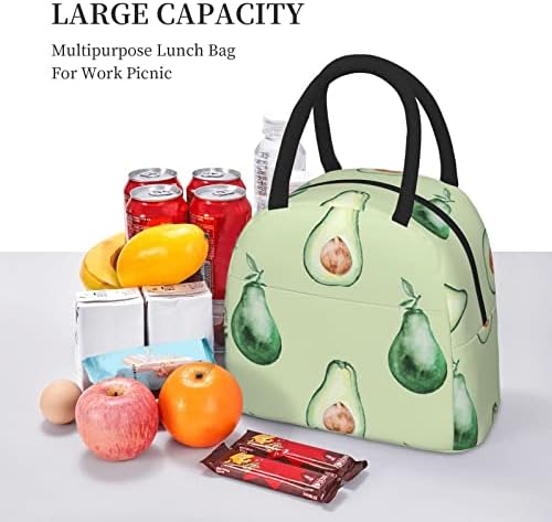 Множество Изолирани чанта за Обяд С шарени Авокадо ASEELO, Широко Откриващата се, Сгъваема, За Приготвяне на храна За мъже и Жени, за Пикник, за Работа или Пътуване