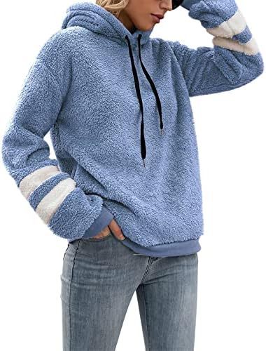 Дамски Дълги Блузи С Качулка, Свободен Пуловер с дълъг ръкав, Плюшено Пуловер, Всекидневни Пуловер, мек вълнен