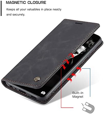 Чанта-портфейл COPAAD Samsung Galaxy A72 4G/5G, Мат Мека кожа с матова текстура в ретро стил, Защитен калъф