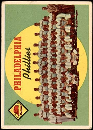 1959 списък на екипа Topps 8 Phillies Филаделфия Филис (Бейзболна картичка) GD + Филис