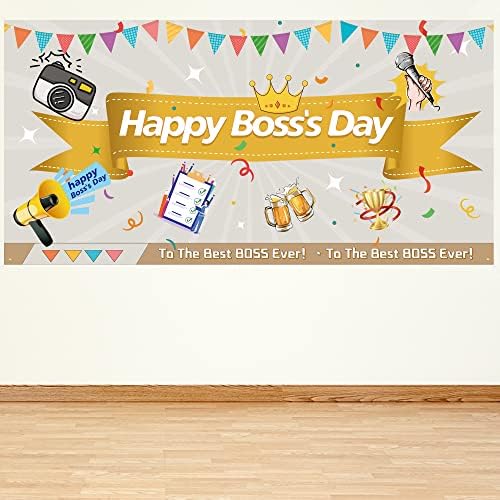 На фона на банер FORSEEZON Happy Boss's Day за партита, най-Добрите Сувенири за партита на Шефа, Украса за Рожден