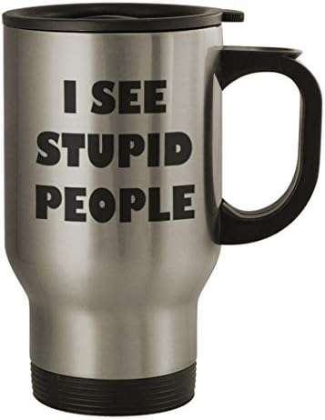 По средата на пътя виждам Глупави хора 54 - Хубава Сребърна Пътна чаша С чувство за Хумор, с Тегло 14 грама