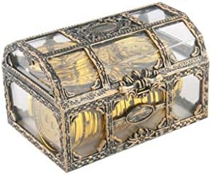 GANFANREN Пластмасова Прозрачна Pirate Ковчег Със Съкровища Crystal Скъпоценен Камък Ковчег За Съхранение Органайзер