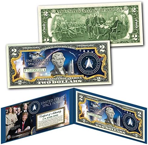 Космическите сили на САЩ USSF 6-то военно клон Истински Двухдолларовая са подбрани банкнота със сертификат в