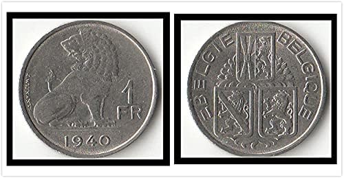 Европа Белгия Монета в 1 франк 1939-1940 години на освобождаването на Чуждестранните монети KM120 Холандско