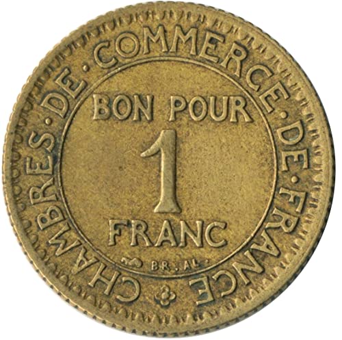1920-1927 Монета Трета на Френската Република на 1 франк. С Фигура На Седнал На Бог Меркурий. 1 Франк, на цена