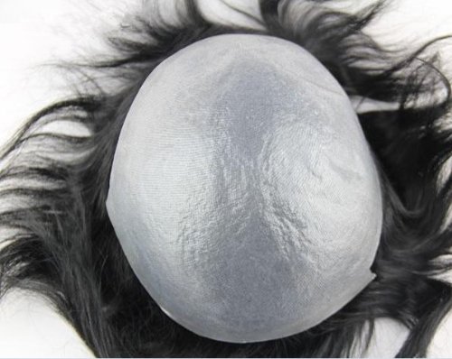 Мъжка Перука В Наличност от фина кожа PU Toupee 6 Перуански Човешка Коса Remy 8 x10 #1б