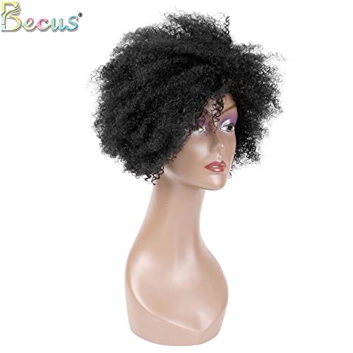 Афро-перука BECUS за черни жени, перука от човешки косъм и дредов за черни жени