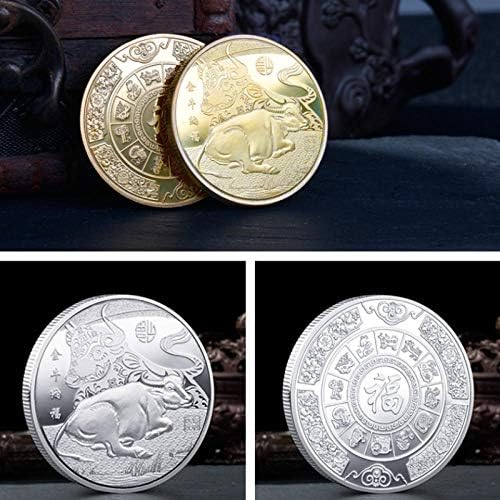 Точно копие на Възпоменателни монети 2021 година е Година на Бика Айде Позлатен Паметник Стая Подарък За Семейната