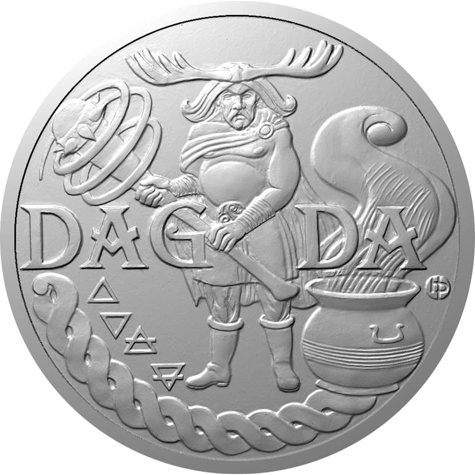 2022 DE Universal Gods PowerCoin Поставка Dagda 5 Грама Сребърна Монета 10 $ Ниуе 2022 Антични Гарнитури