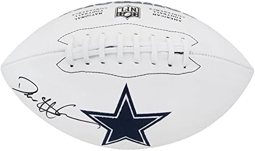 Дион Сандърс Подписа логото на Далас Ковбойз Уилсън Уайт Футбол NFL - Футболни топки С Автографи