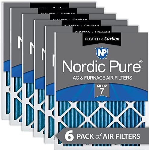 Nordic Pure 10x24x1 MERV 7 плиссированных плюс карбонови въздушни филтри за печки ac 6 бр.