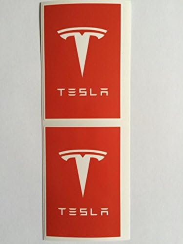 2 Емблема, икона на Tesla Червен цвят на SBD DECALS