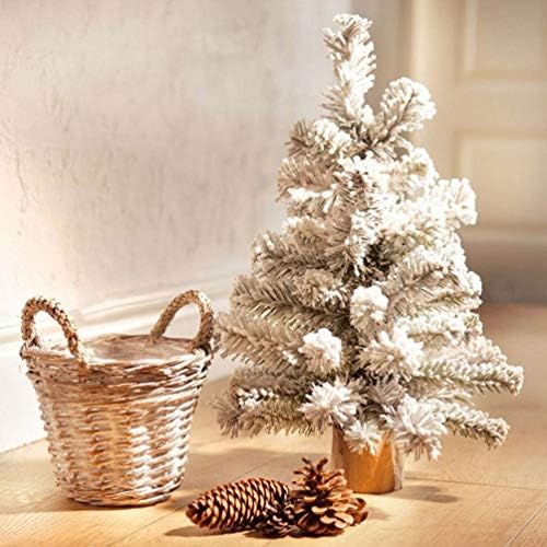 Cabilock Маса Мини-Коледна Елха с Снежинками, Настолна Коледна Елха, Изкуствена Мини Коледно Дърво, Централно