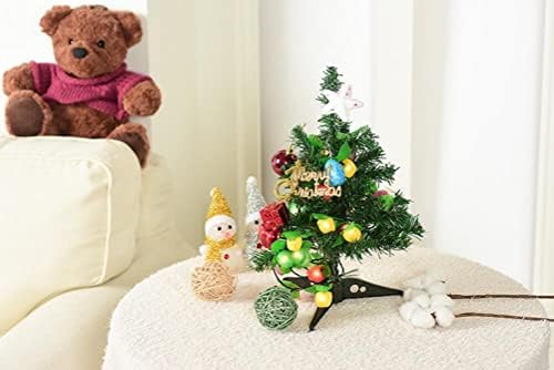 Предварително осветени Изкуствена Настолна Коледна елха с всички Звънци и свирки за детското пространство (12