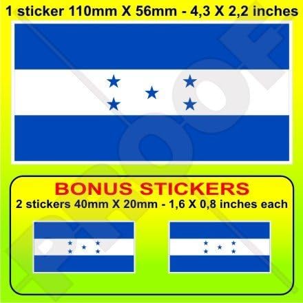 ХОНДУРАС Флаг Хондурас, Централна Америка 4,3 (110 мм) Vinyl броня стикер, стикер x1 + 2 БОНУС