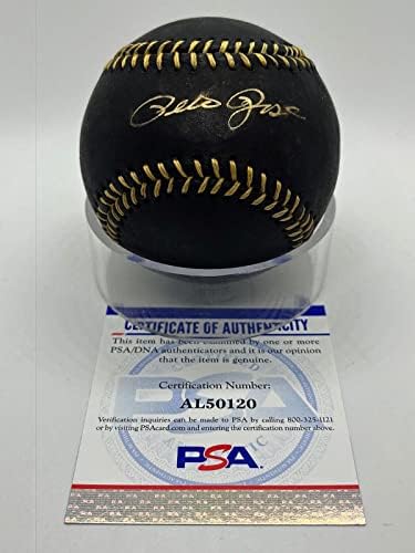 Пийт Роуз Подписа Автограф Официален Представител на MLB Black & Gold Дантела Baseball PSA DNA * 20 Бейзболни