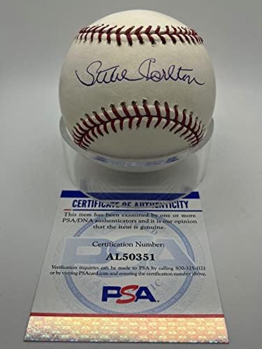 Стив Карлтън Филис Кардиналс Подписа Автограф на Официалния Бейзболен PSA MLB DNA - Бейзболни топки С Автографи