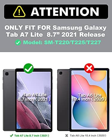 Калъф Timecity Samsung Galaxy Tab A7 Lite 8,7 инча 2021, SM-T220/ T225/ T227, Здрав Защитен калъф с поставка за краката - Тъмно син