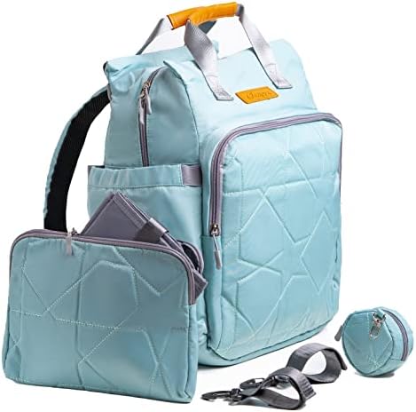 Раница–чанта за памперси Clamera - 5-в-1 Magna Travel Back Pack – Много Голяма чанта за пелени с подложка за промяна на тампон, калъф за памперси, чанта за зърната и стелажи за бебе