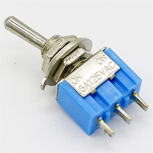 10 бр. Сини мини-ключове MTS-102 3-Pin SPDT ВКЛ.-ВКЛ. 6A 125VAC Миниатюрни превключи ключове