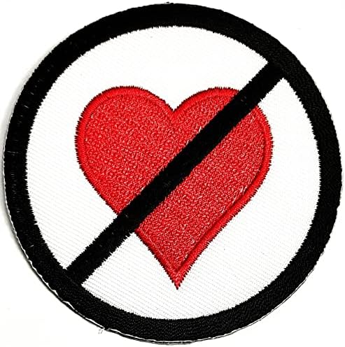 Kleenplus Червено Сърце Не е Символ на Любовта Знак на Желязо в Нашивках Дейности Бродирани Логото Дрехи, Дънки,
