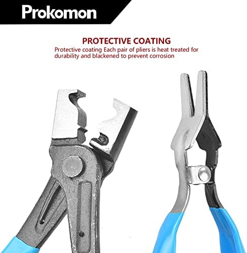 Prokomon 9 бр. клещи за захващане на маркуча, комплект за премахване на скоба на маркуча с гъвкава тел, дълга