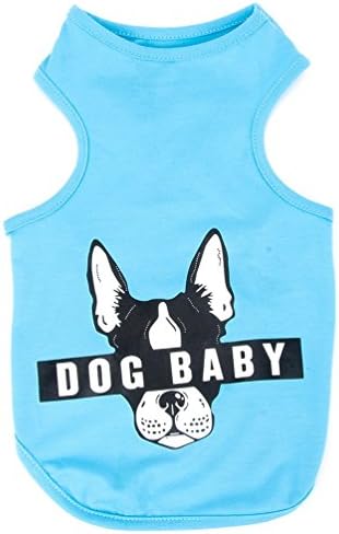 SMALLLEE_LUCKY_STORE YP0278 Тениски за домашни любимци, за кучета и Кученца, Синьо, Малък