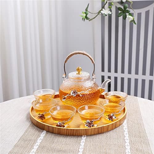 YXBDN Японски Набор за приготвяне на Билков Чай с филтър, кана за варене на цветя, Свещ, Нагревательная Чаена