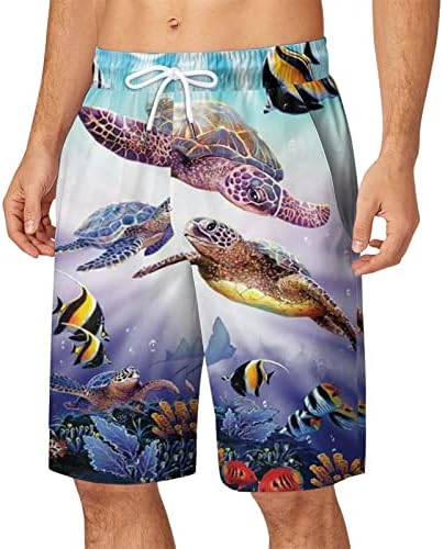 MIASHUI Мъжки Плажни Шорти За Плуване Мъжки Летни Панталони Големи Размери, С Джоб на съвсем малък Свободни