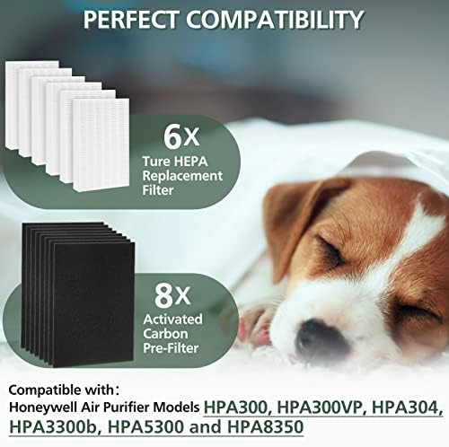 Смяна на филтър HPA300 True HEPA, съвместим с воздухоочистителями Honeywell серия HPA300, HPA300, HPA304, HPA8350,