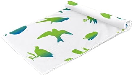 LORVIES Спортно Охлаждащо Кърпа, 2 опаковки–Green Bird Силует, бързо съхнещи Кърпи, за Йога, спорт, Джогинг,