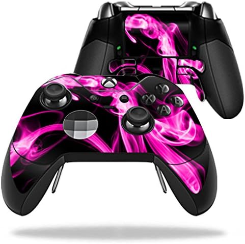 Кожата MightySkins, съвместим с контролера на Microsoft Xbox One Elite - Pink Flames | Защитен, здрав и уникален