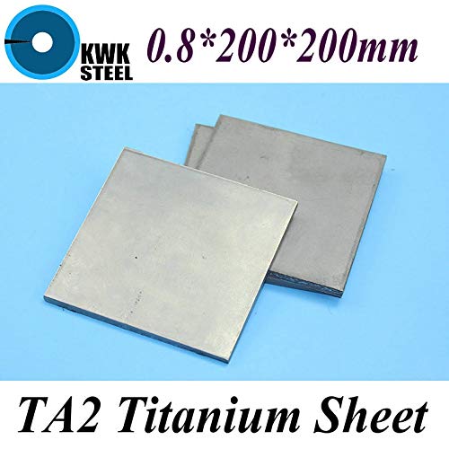 Titanium лист Anncus 0,8 * 200 * 200 мм UNS Gr1 TA2 От чист титан Ti Plate Промишленост или материал DIY
