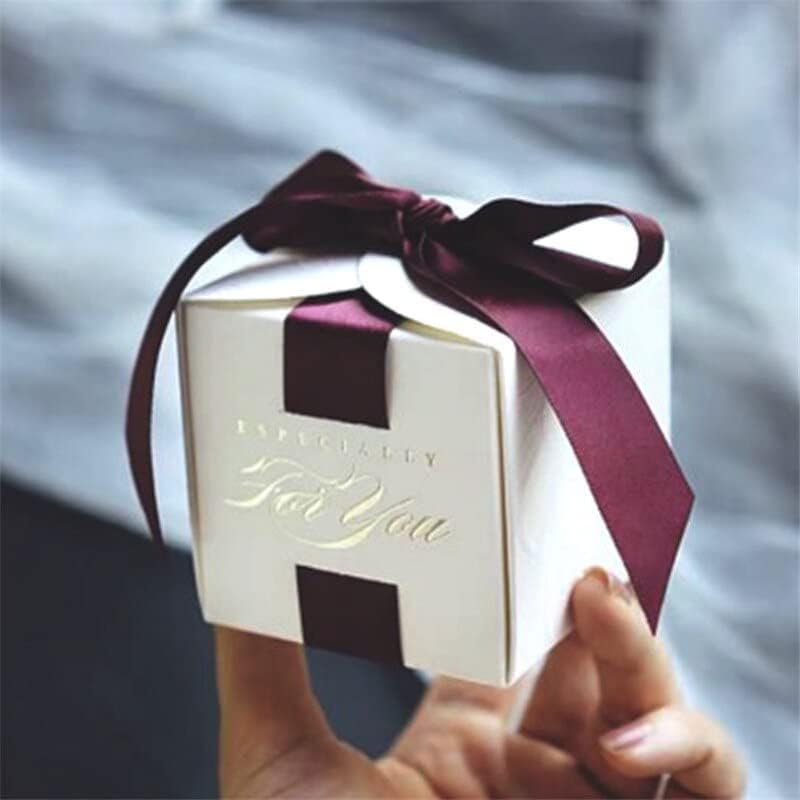 Античен Хартиена Кутия Шоколадови Бонбони, Специално За Вас С Принтом Зелено-Синята Лента Сватбена Опаковка
