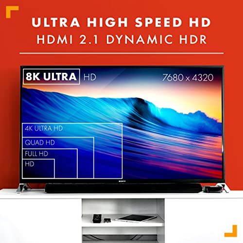 Точка на купувача Високата кабел HDMI 2.1, динамичен HDR 1,8 м (6 фута), 8K 120 Hz, 48 gbps, eARC, Съвместим