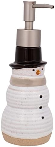 DEMDACO Кръгъл Бял Снежен човек 7,5 x 2,5 от Керамика Коледни Опаковка Сапун За Плотове