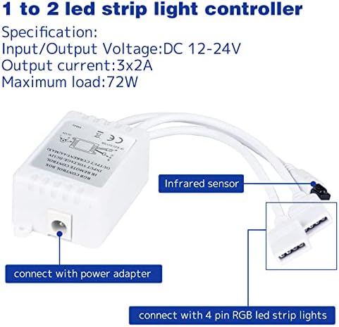 Meruido 44 Клавишите IR-дистанционно управление на RGB LED Strip Light Controller Изходно Напрежение DC12V 4
