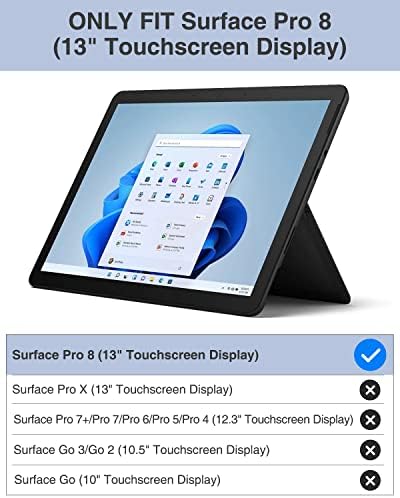 Калъф MoKo за таблет Microsoft Surface Pro 8 с 13-инчов сензорен екран 2021 година на издаване - Бизнес чанта-портфейл,