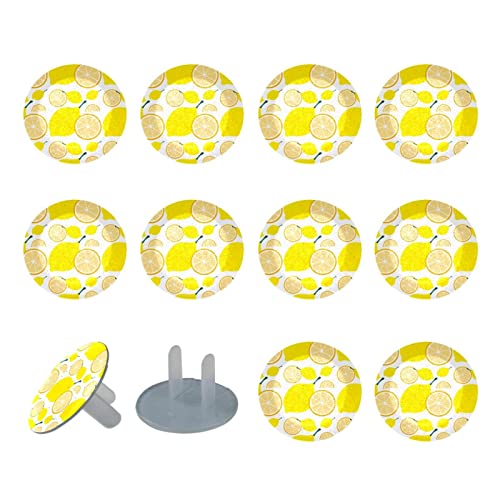 Капачки за ключове 24 Бр., Защитно фолио за контакти жълто Лимонов цвят, Кръгли Пластмасови Капачки с 2 Клипса