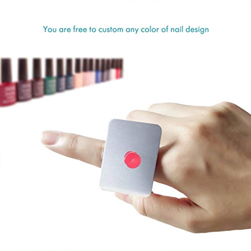 Lurrose 2 Бр. Палитра за Дизайн на ноктите Пръстен Мини Палитра За Смесване на Цветове От Неръждаема стомана