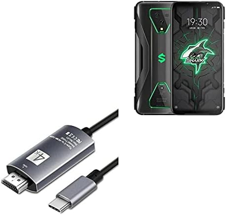 Кабел за Xiaomi Black Shark 4 (кабел от BoxWave) - Кабел SmartDisplay - USB Type-C-HDMI (6 фута), USB кабел